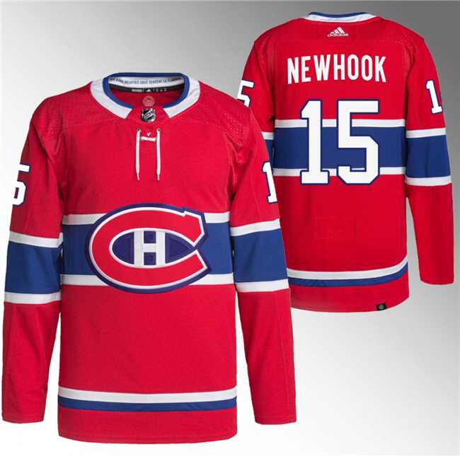 Men%27s Montreal Canadiens #15 Alex Newhook Red Stitched Jersey